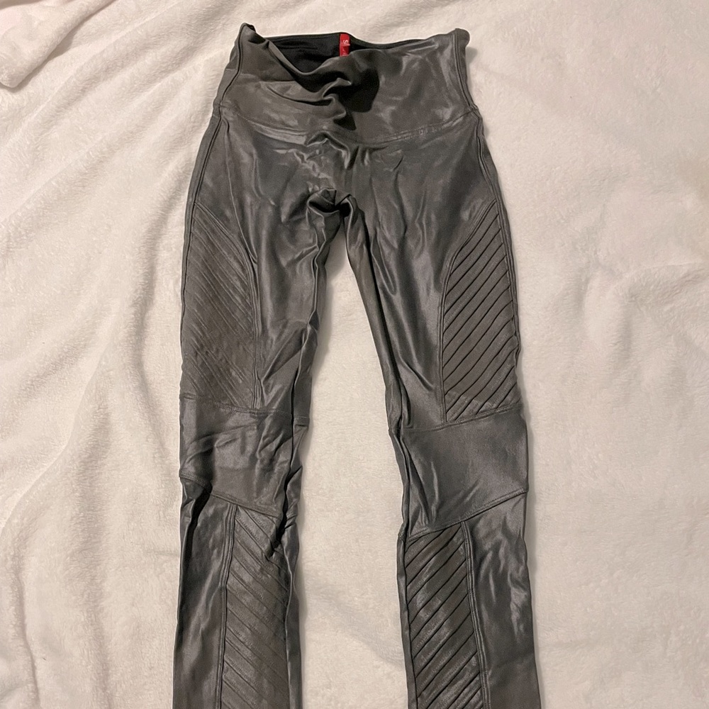 Spank faux leather moto leggings